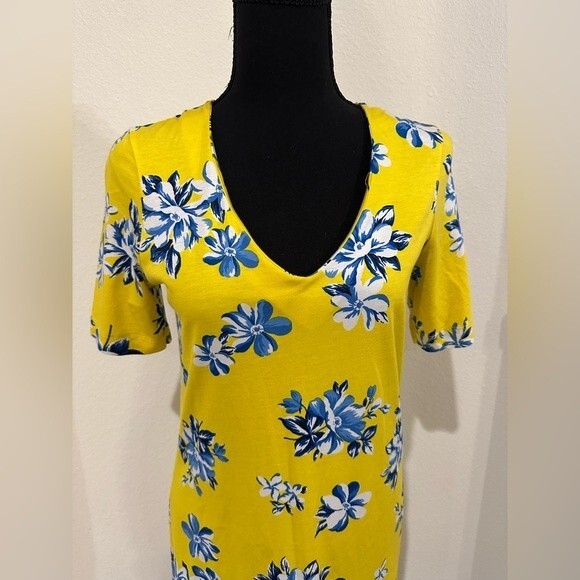 Draper James Yellow Hillsboro Summerall Shift Dress Floral Size XS - Picture 4 of 8